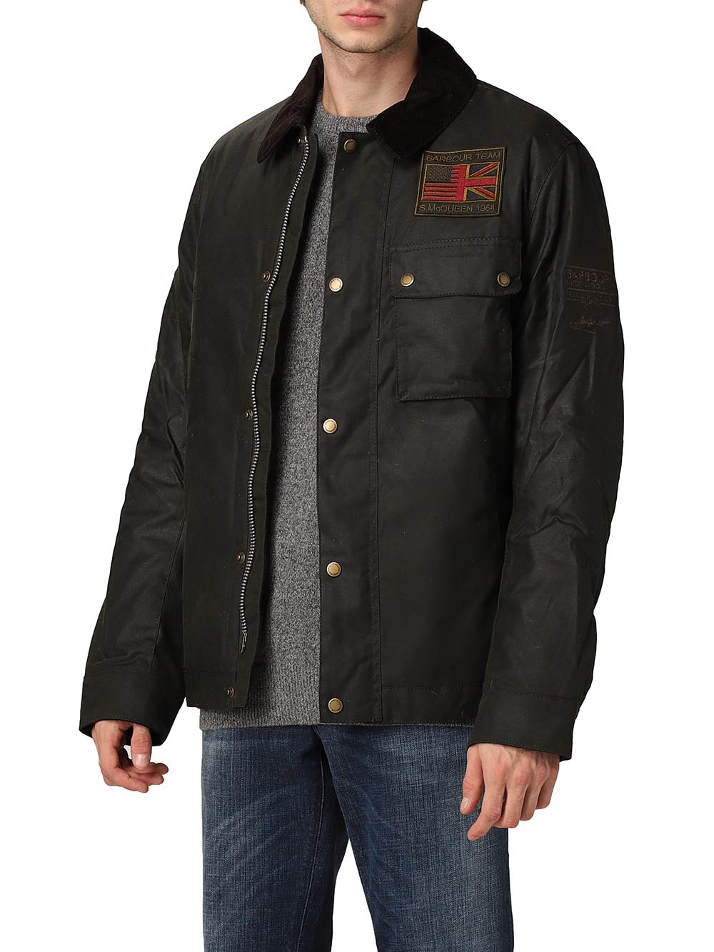 WORKERS WAX Barbour International Giubbino Uomo Mwx1853 Verde