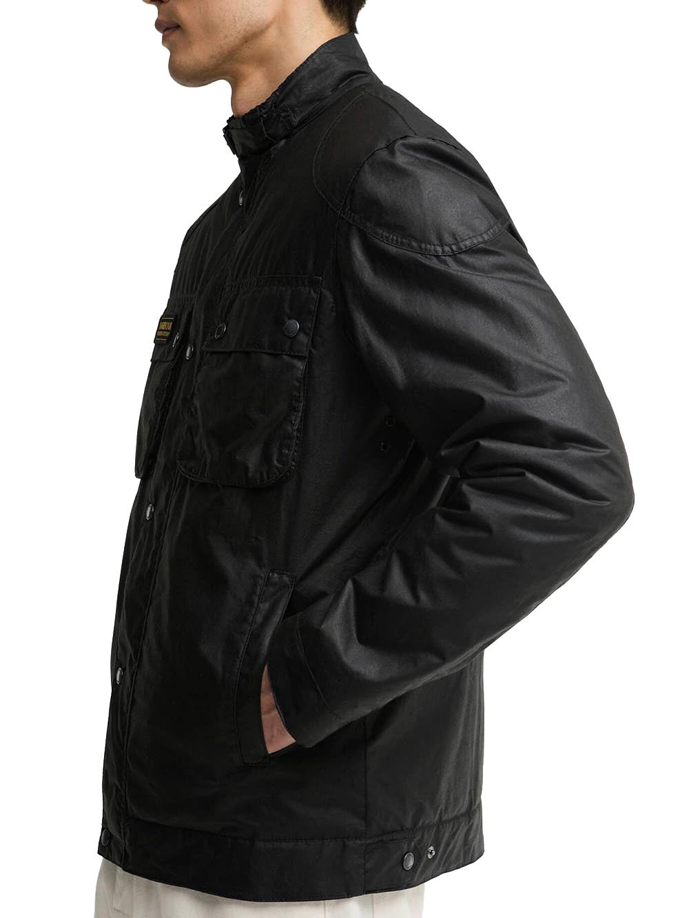 WINTER MERTON WAX JACKET Barbour International Giubbino Uomo Mwx2601 Nero