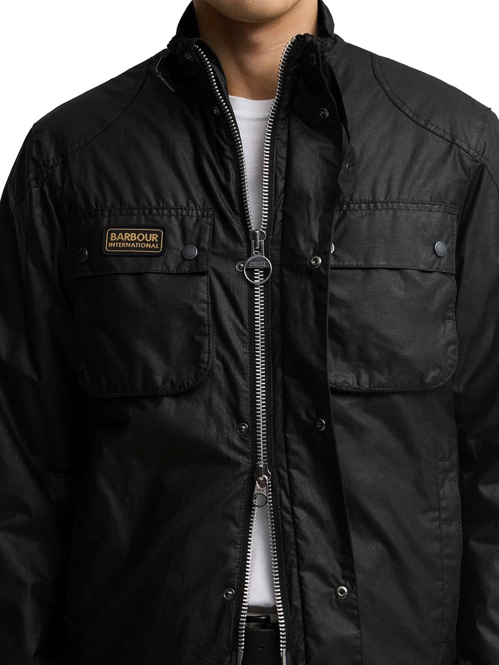 WINTER MERTON WAX JACKET Barbour International Giubbino Uomo Mwx2601 Nero