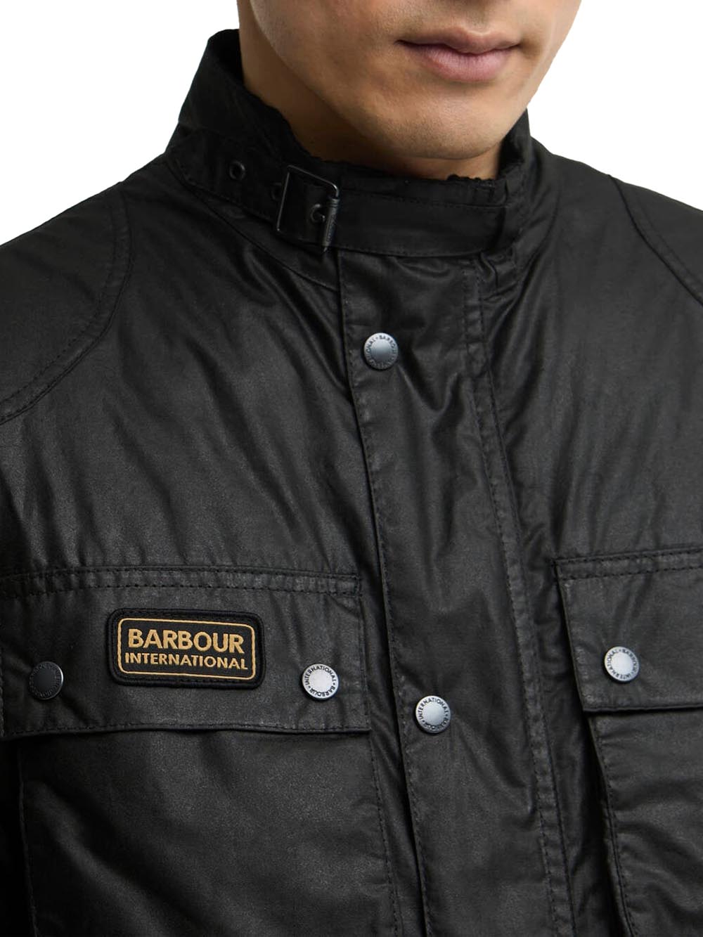 WINTER MERTON WAX JACKET Barbour International Giubbino Uomo Mwx2601 Nero