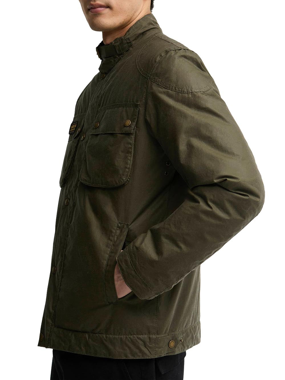 WINTER MERTON WAX JACKET Barbour International Giubbino Uomo Mwx2601 Verde