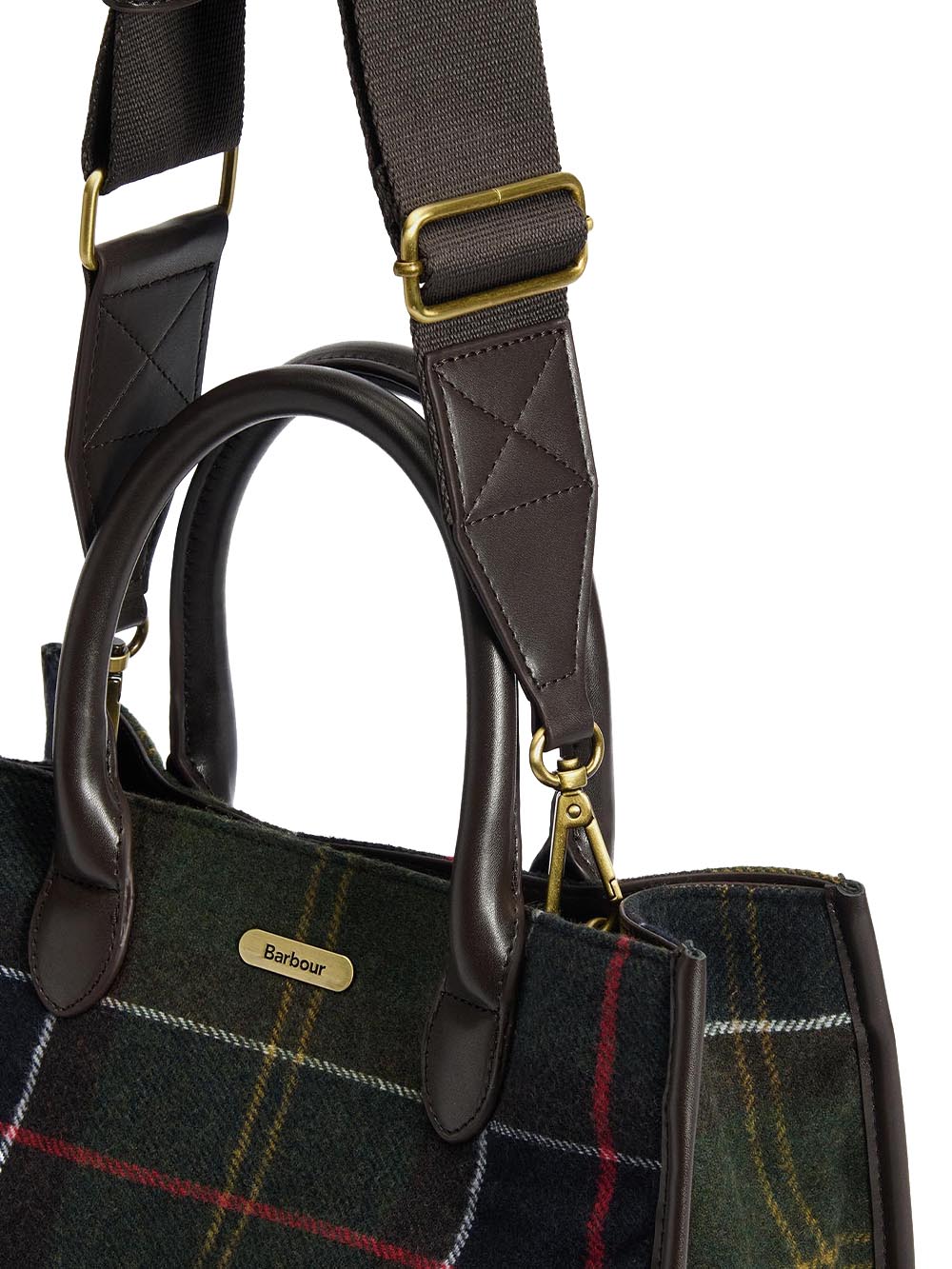 BARRHILL TARTAN TOTE BAG Barbour Borsa a Mano Donna Lba0423 Verde