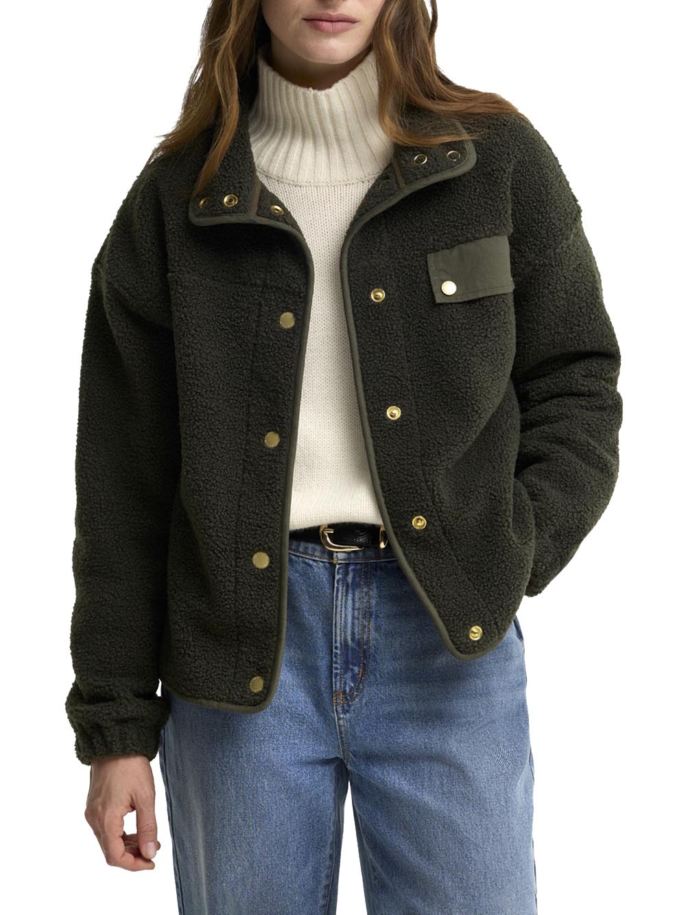 MABEL FLEECE Barbour Felpa Donna Lfl0095 Verde oliva