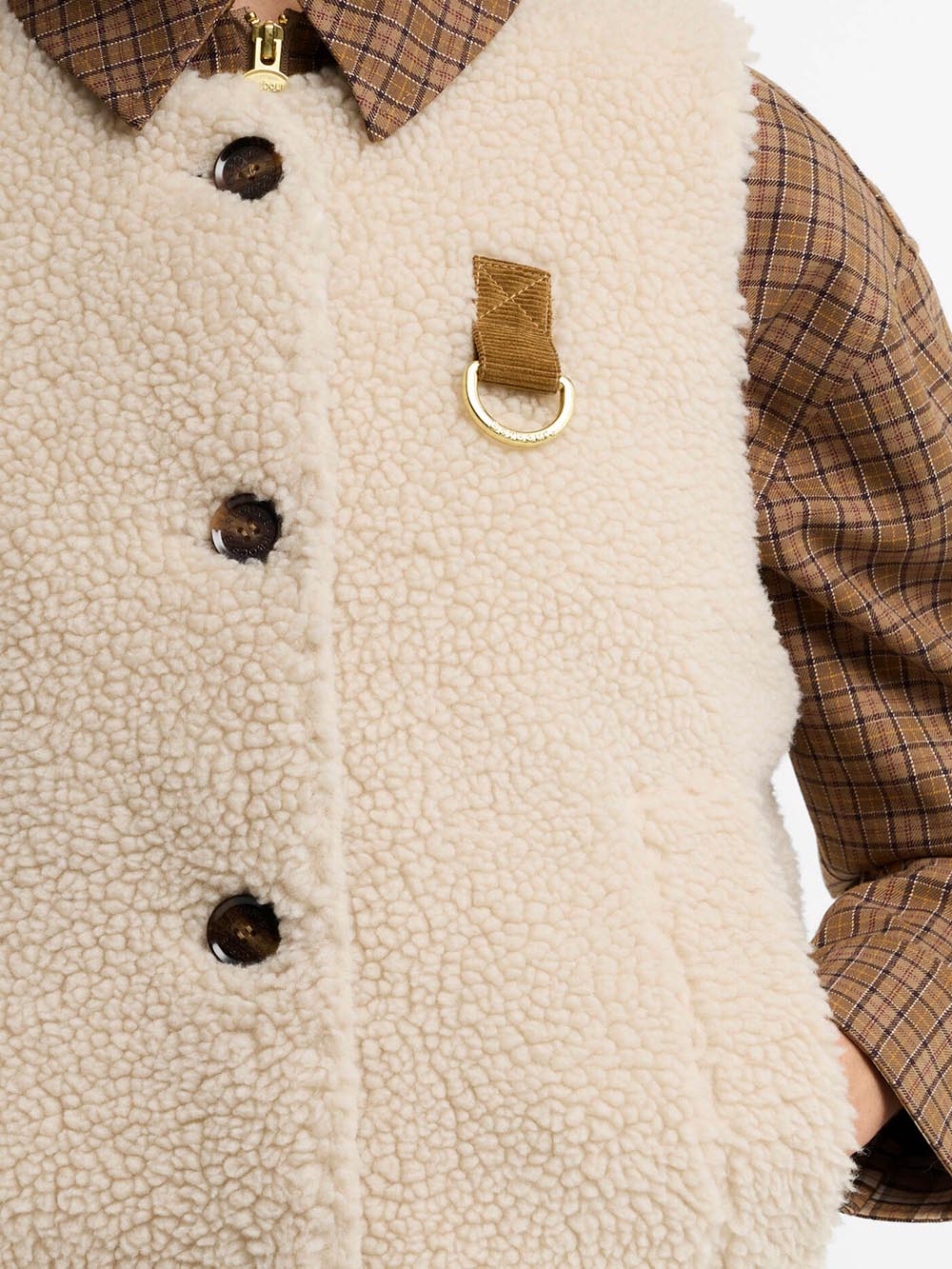 BOWES FLEECE GILET Barbour Smanicato Donna Lgi0228 Panna