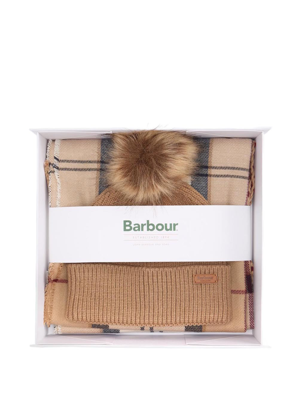 DOVER BEANIE & HAILES SCARF Barbour Set Cappello & Sciarpa Donna Lgs0054 Beige