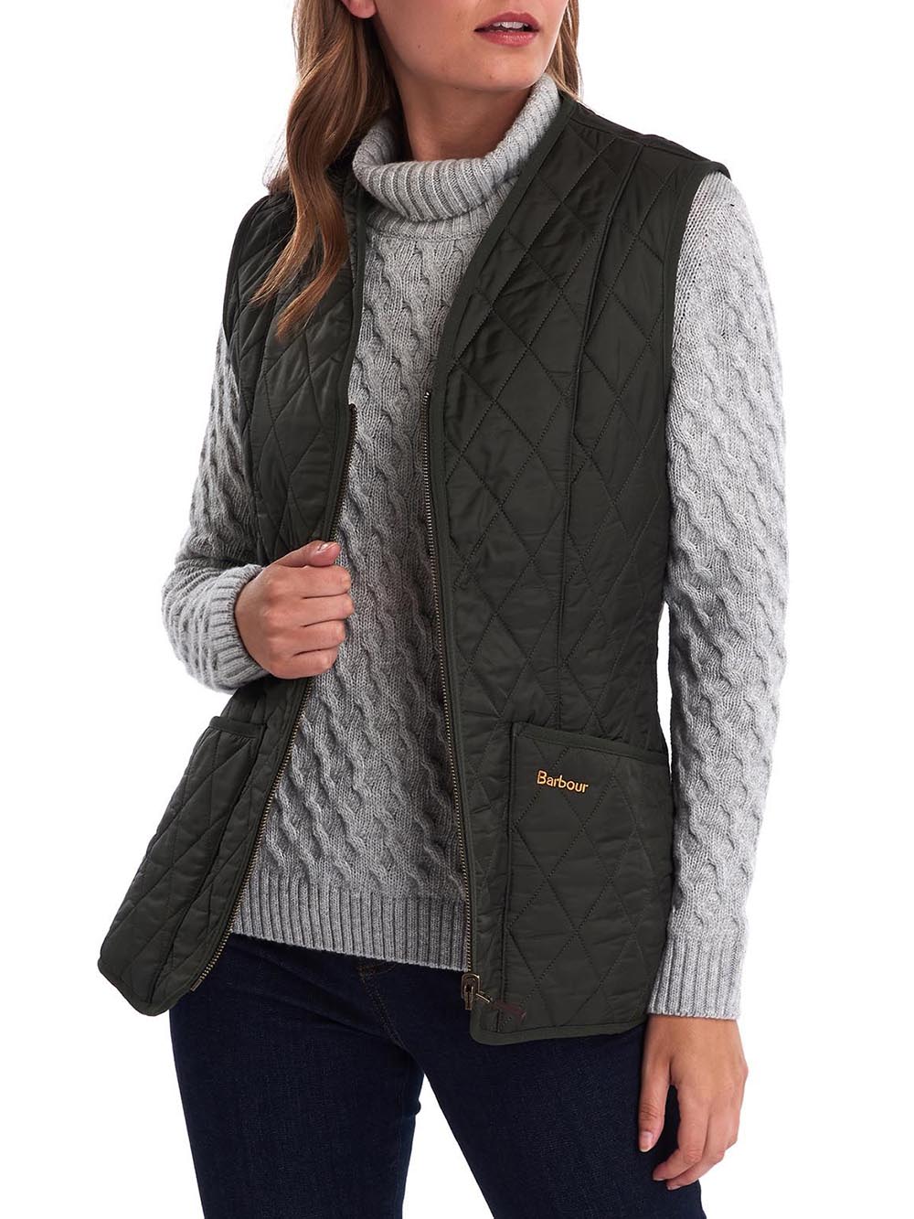 FLEECE BETTY LINER Barbour Smanicato Donna Lli0003 Verde oliva