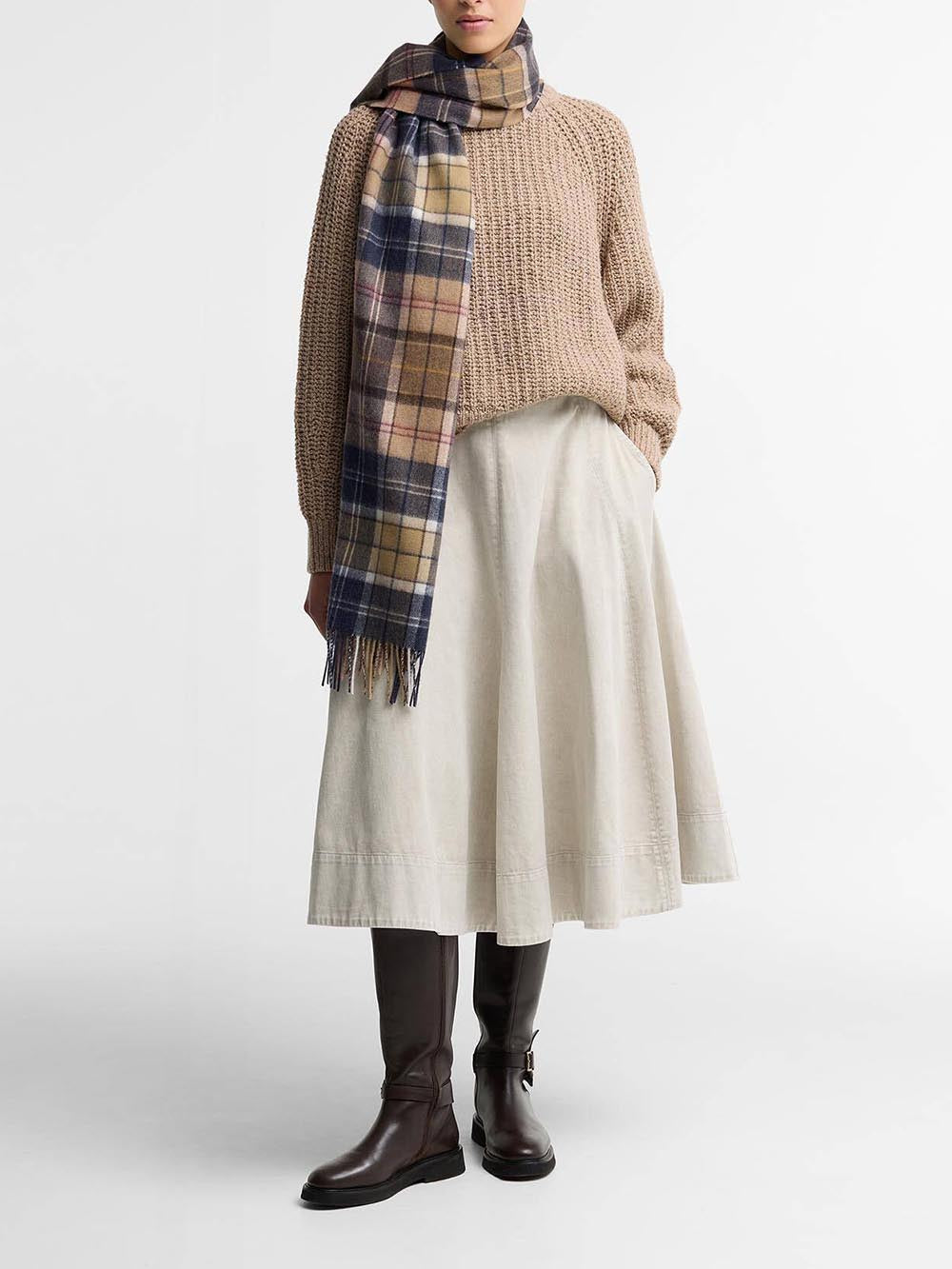 SERENA TARTAN SCARF Barbour Sciarpa Donna Lsc0477 Beige/blu
