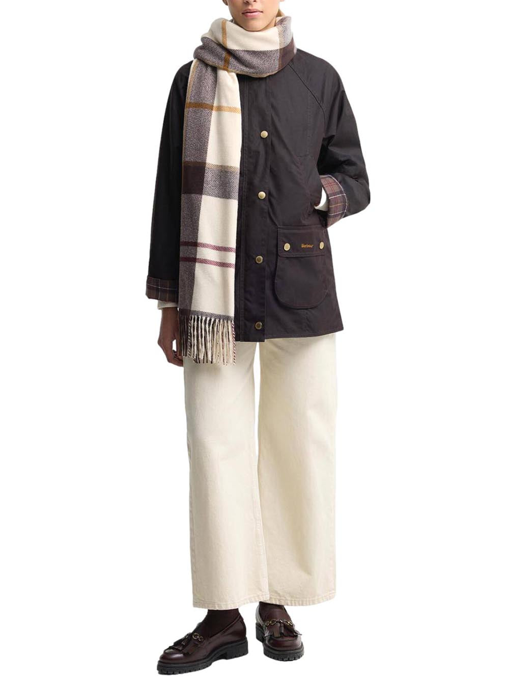 HARRIET TARTAN SCARF Barbour Sciarpa Donna Lsc0494 Panna