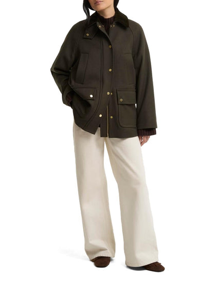 WOMENS BEDALE WOOL COAT Barbour Giubbino Donna Lwo0260 Verde oliva