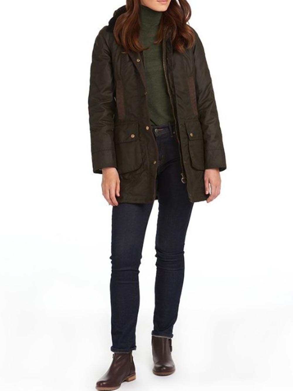 BOWER WAX JACKET Barbour Giubbino Donna Lwx0534 Verde oliva