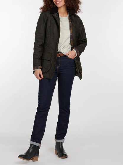 CLASSIC BEADNELL WAX JACKET Barbour Giubbino Donna Lwx0668 Verde oliva