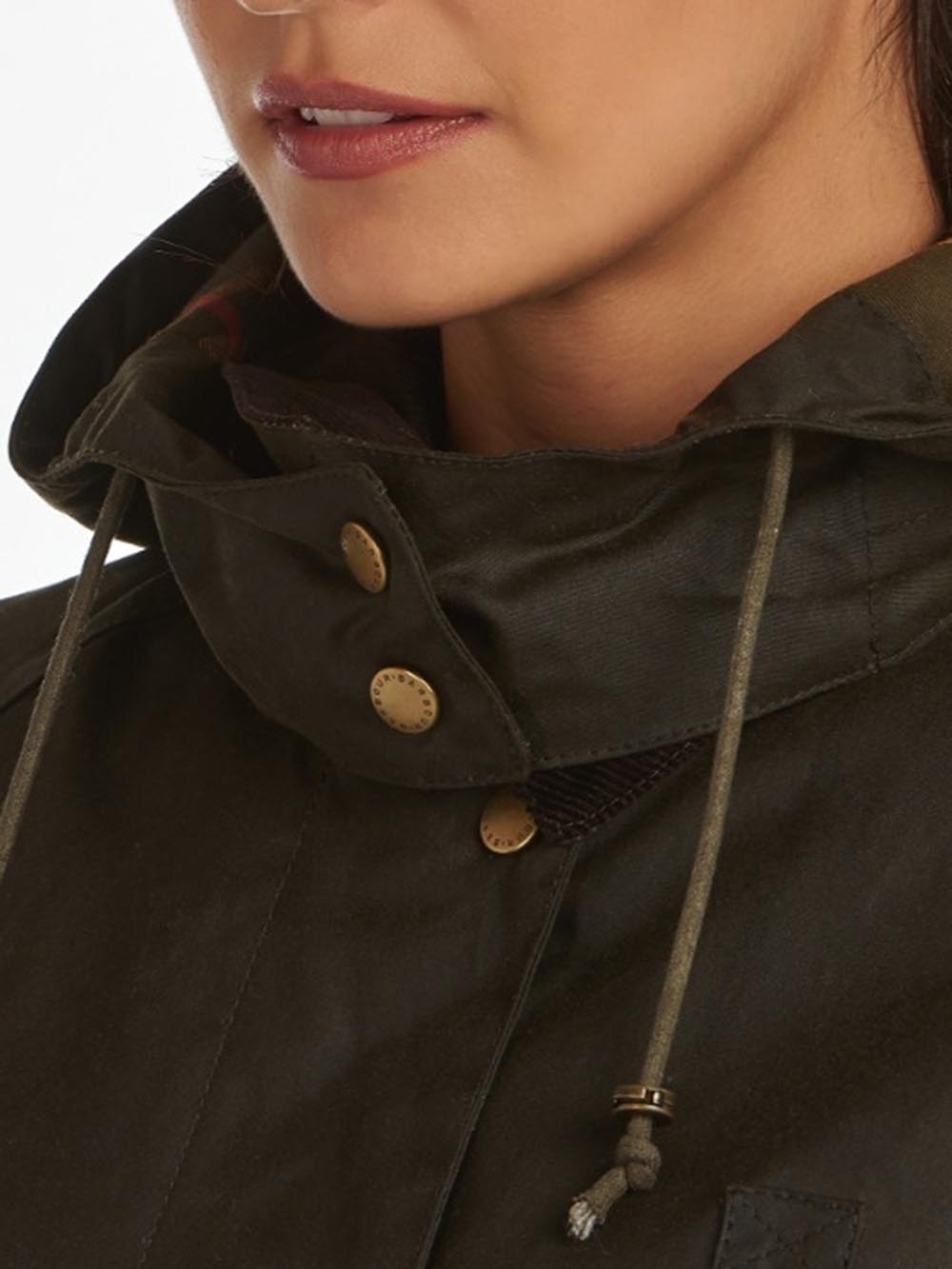 AVON WAX Barbour Giubbino Donna Lwx1081 Verde oliva