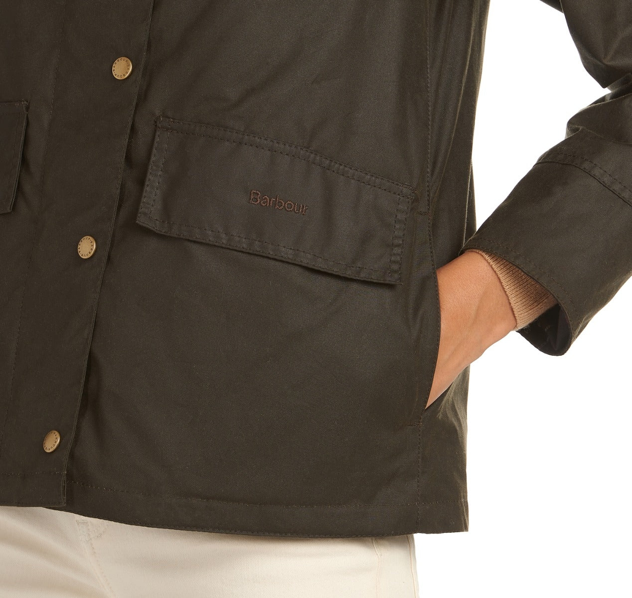 AVON WAX Barbour Giubbino Donna Lwx1081 Verde oliva