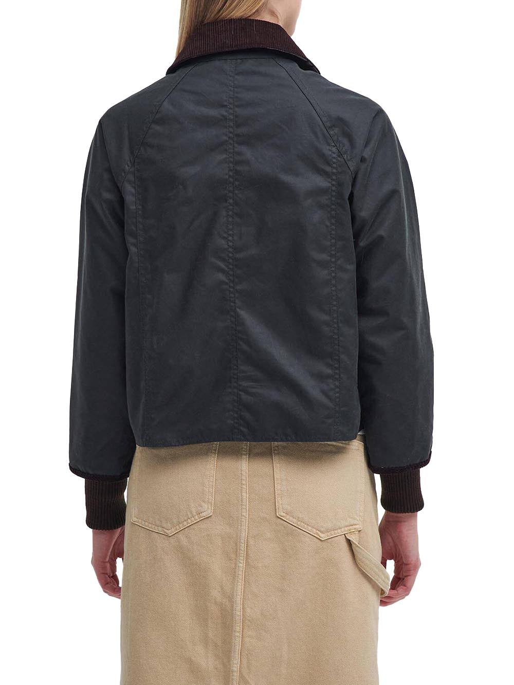 CROPPED BEADNELL WAX Barbour Giubbino Donna Lwx1403 Verde scuro