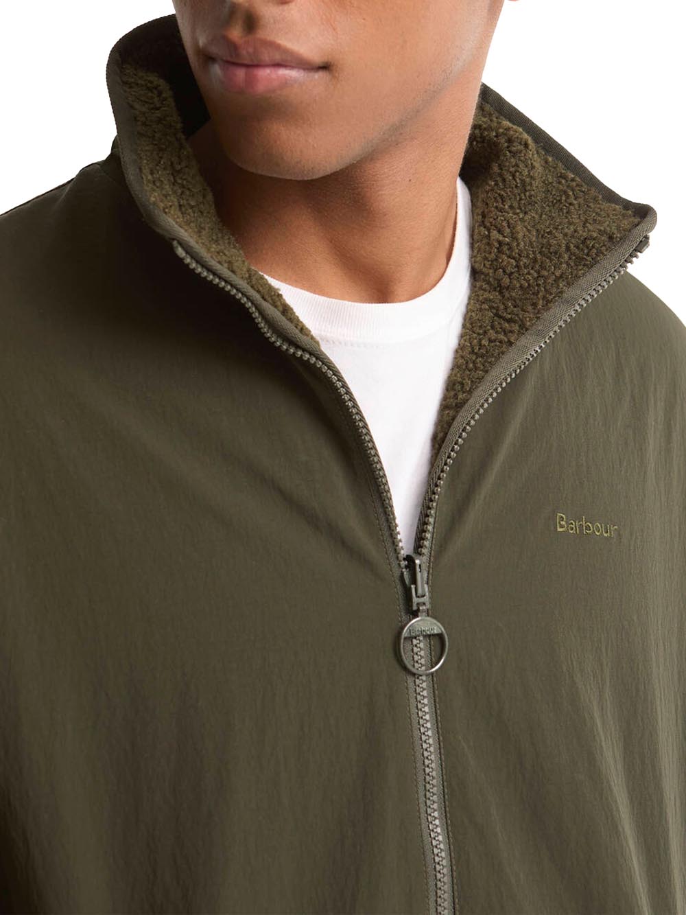 REVERSIBLE FLEECE JACKET Barbour Giubbino Uomo Mfl0195 Verde