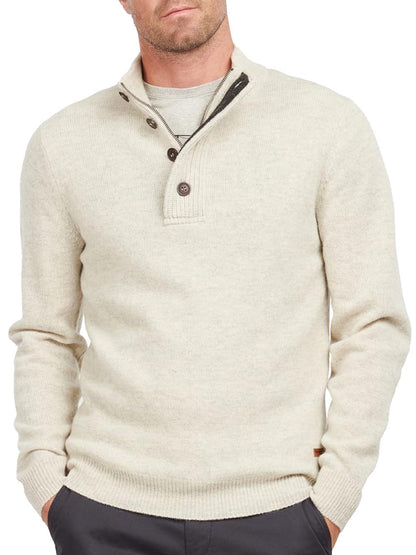 ESSENTIAL PATCH HALF ZIP Barbour Maglia Uomo Mkn0585 Grigio chiaro