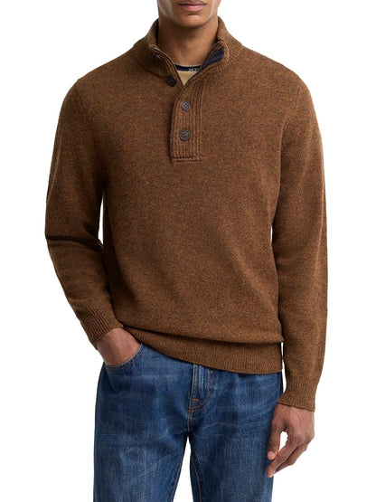 ESSENTIAL PATCH HALF ZIP Barbour Maglia Uomo Mkn0585 Marrone