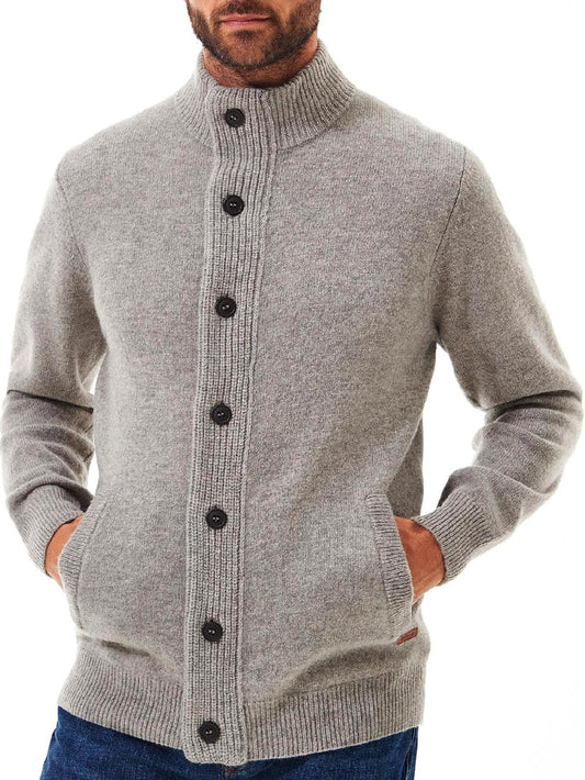ESSENTIAL PATCH ZIP THROUGH Barbour Maglia Uomo Mkn0731 Grigio