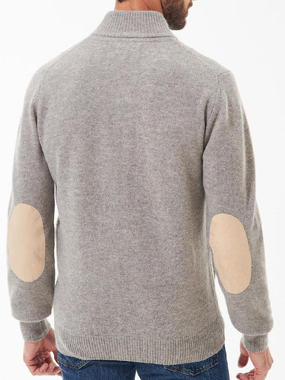 ESSENTIAL PATCH ZIP THROUGH Barbour Maglia Uomo Mkn0731 Grigio