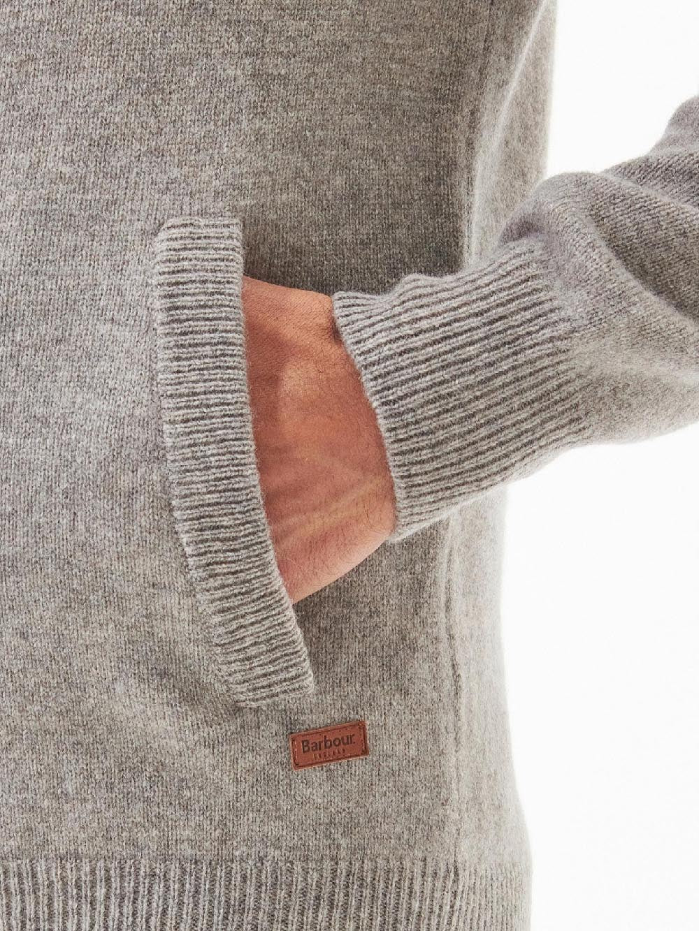 ESSENTIAL PATCH ZIP THROUGH Barbour Maglia Uomo Mkn0731 Grigio