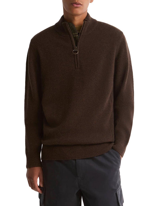 HOLDEN HALF ZIP Barbour Maglia Uomo Mkn0837 Marrone scuro
