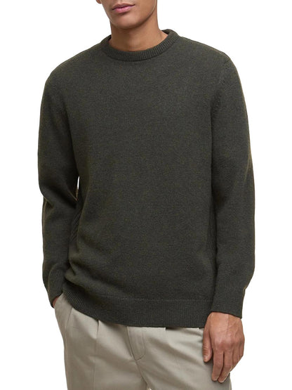 HOLDEN CREW NECK SWEATER Barbour Maglia Uomo Mkn1576 Verde oliva