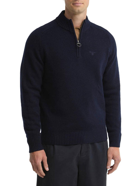 NEWTOWN HALF ZIP KNIT JUMPER Barbour Maglia Uomo Mkn1774 Blu
