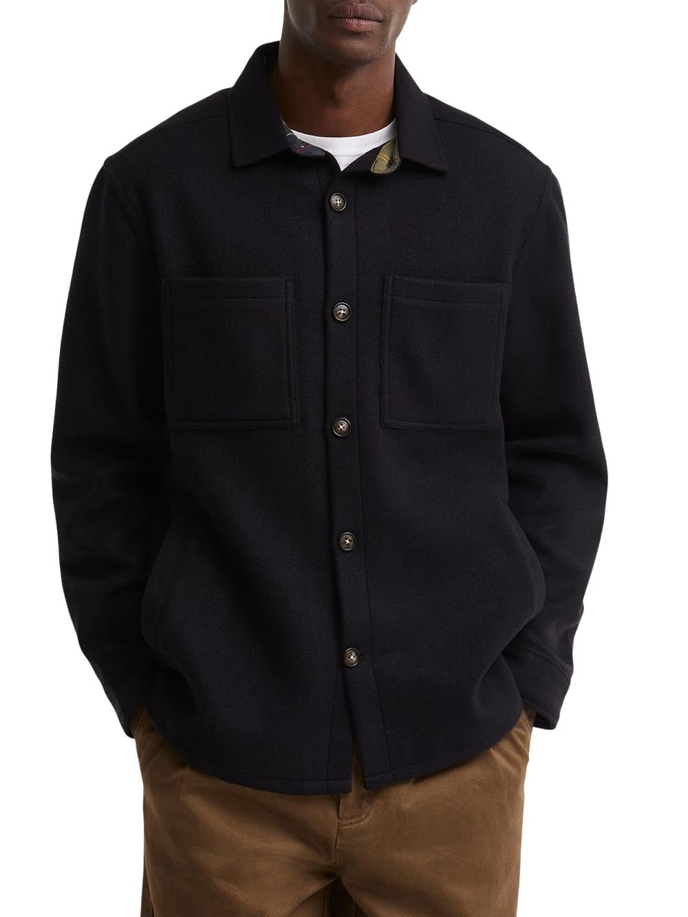 MARLTOWN TAIL WOOL BLEND OVSRT Barbour Camicia Uomo Mos0510 Blu