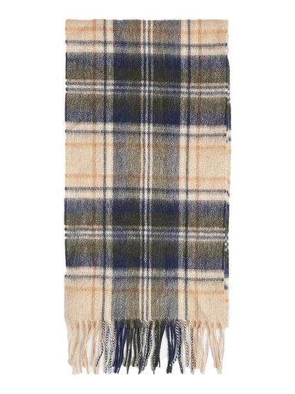 NEW CHECK TARTAN SCARF Barbour Sciarpa Uomo Usc0137 Blu/beige