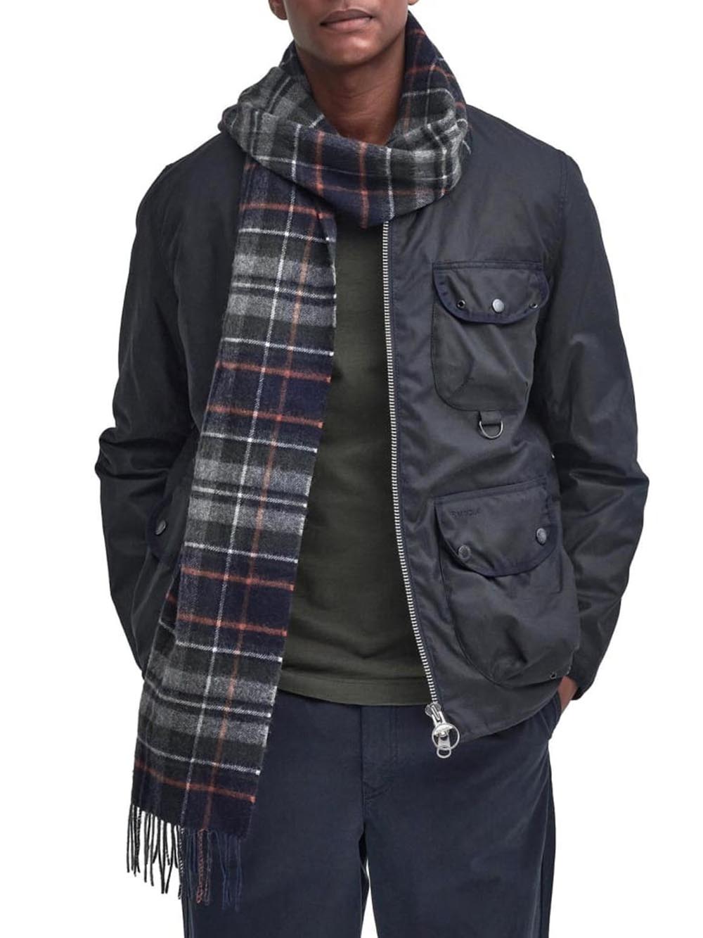 NEW CHECK TARTAN SCARF Barbour Sciarpa Uomo Usc0137 Blu/verde
