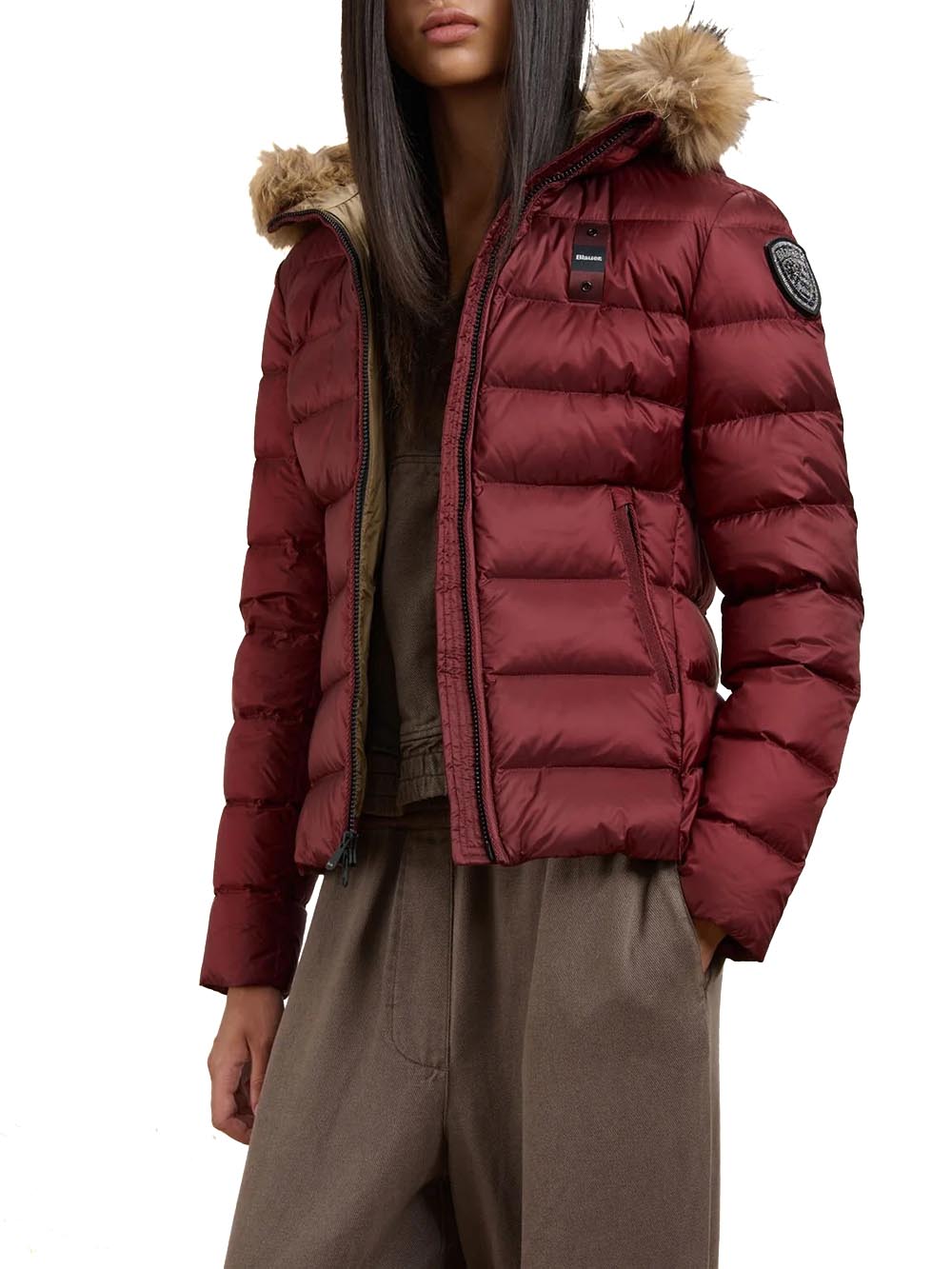 ARCADIA Blauer Giubbino Donna 26wbldc03038 006047 Rosso mogano/Beige