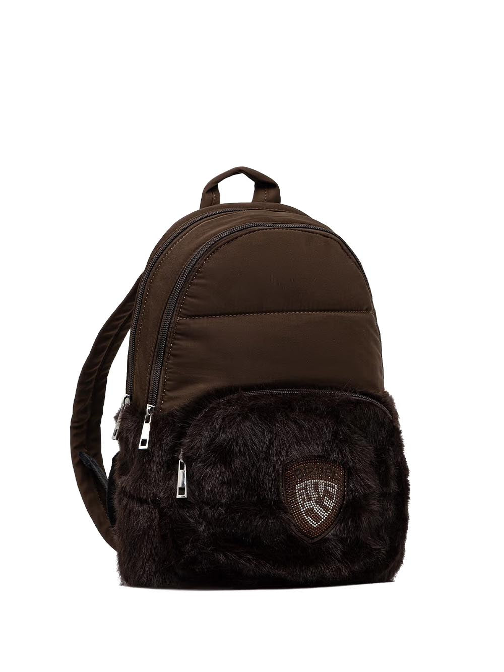 polyester nylon backpack Blauer Zaino Donna F6wave05/pad Marrone