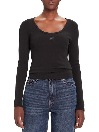Calvin Klein Jeans T-shirt Donna Lv047d218g Nero