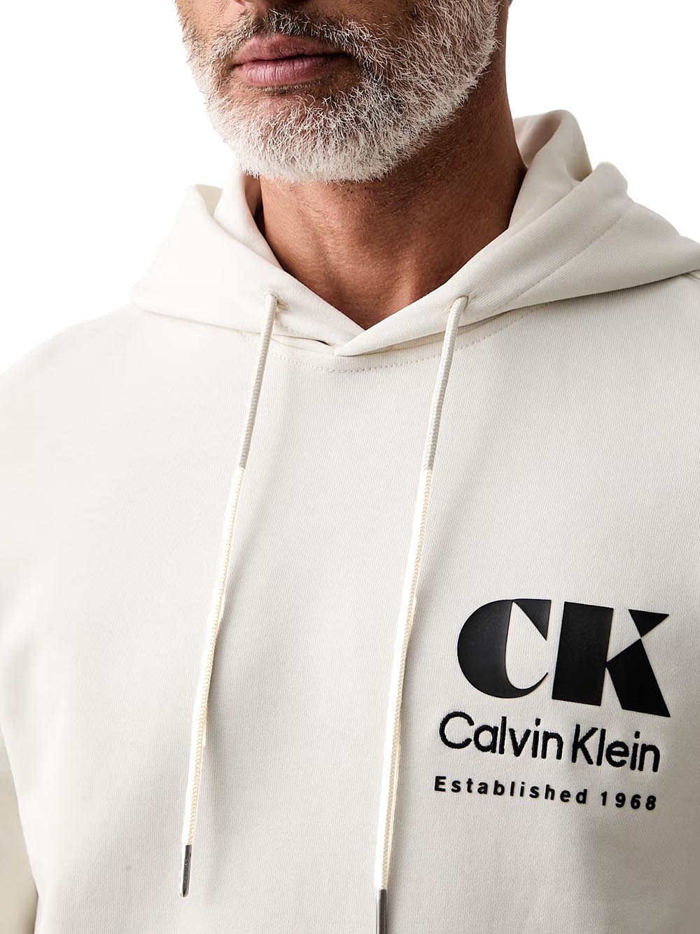 Calvin Klein Jeans Felpa Uomo Lv04rg273g Panna