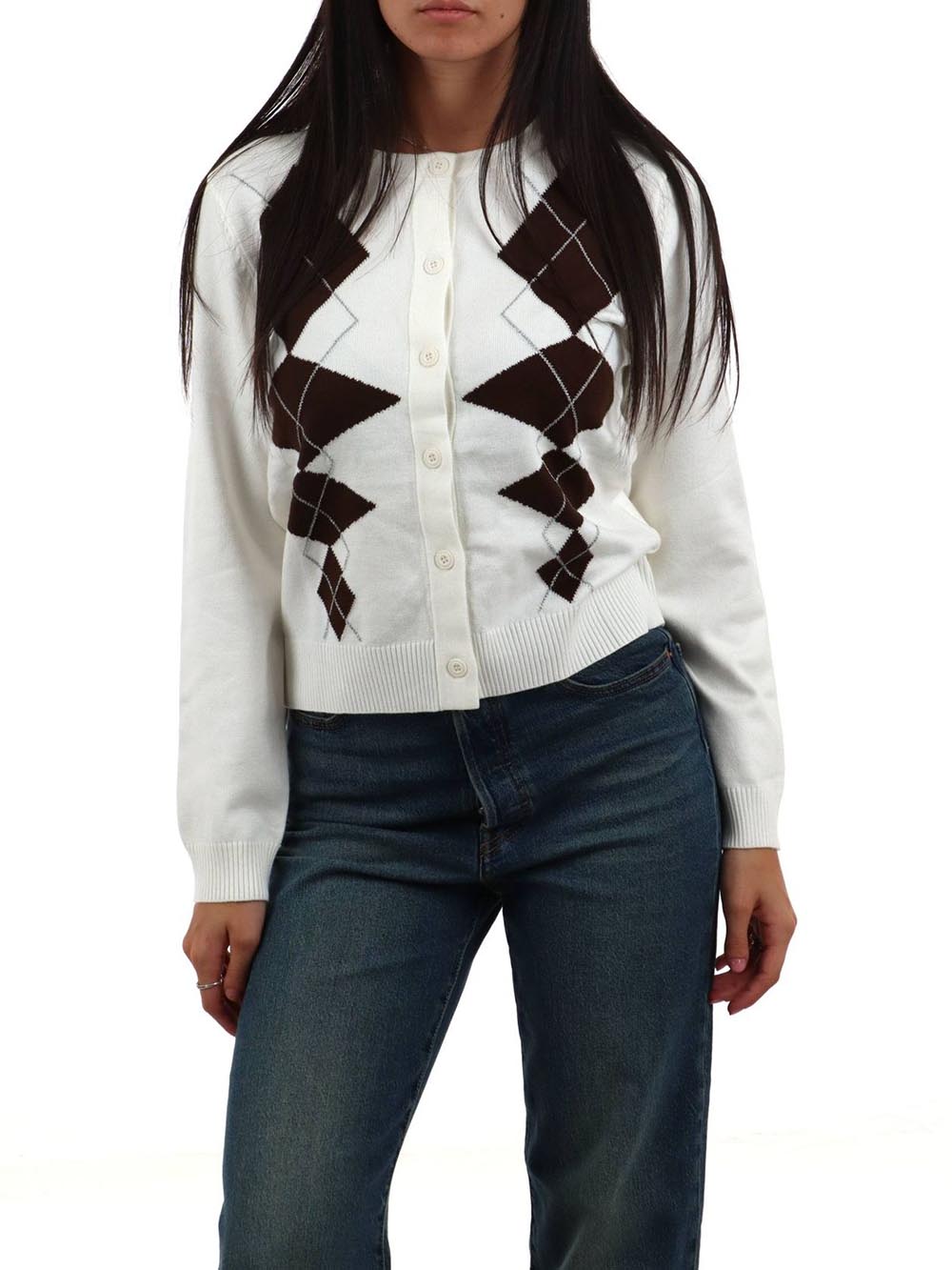 CHORAL Maglia Donna Sli6ml026220d Panna/mor/arg