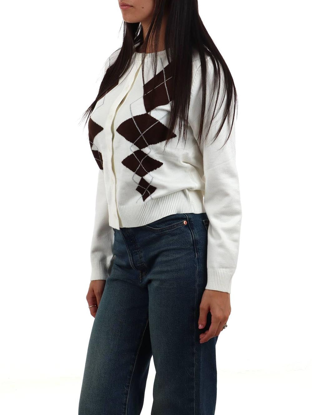 CHORAL Maglia Donna Sli6ml026220d Panna/mor/arg