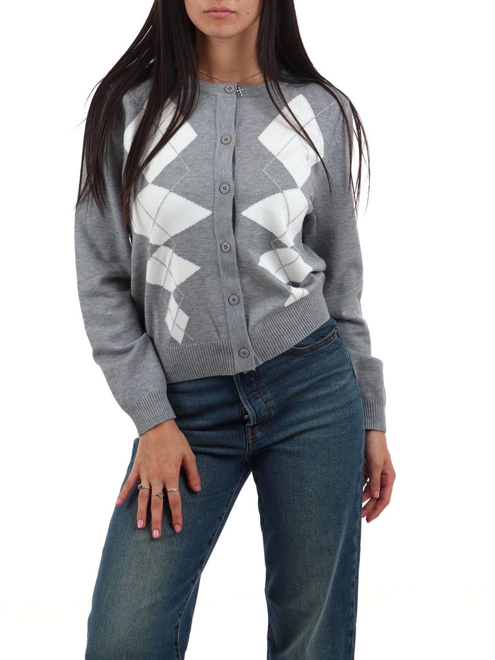 CHORAL Maglia Donna Sli6ml026222d Grigio/pan/arg