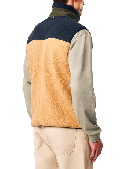 JULIO - VEST TEDDY FULL-ZIP FLEECE JKT Ciesse Piumini Smanicato Uomo 263cpmfv8717 P9v3bx Beige/blu/verde