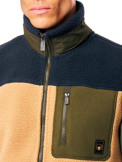 JULIO - VEST TEDDY FULL-ZIP FLEECE JKT Ciesse Piumini Smanicato Uomo 263cpmfv8717 P9v3bx Beige/blu/verde