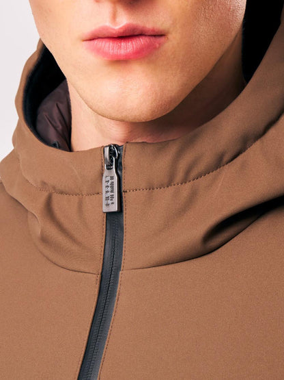 HERDO 3.0 - SOFTSHELL HOODY COAT REAL DOWN Ciesse Piumini Giubbino Uomo 263pcmc31489 P9z25d Marrone
