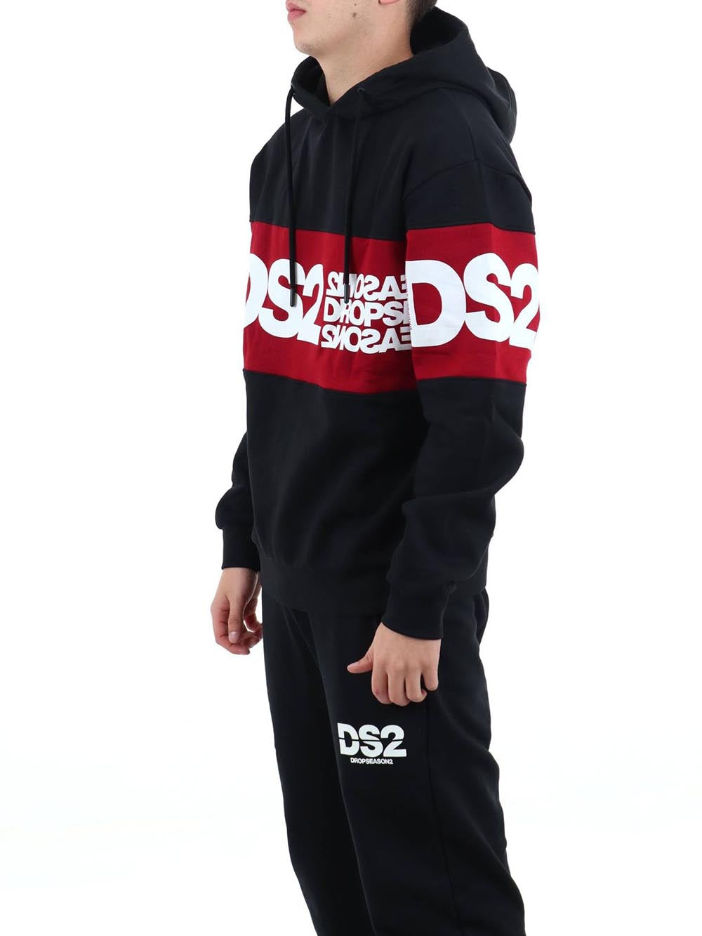 Ds2 Felpa Uomo F62a368 Nero bordeaux
