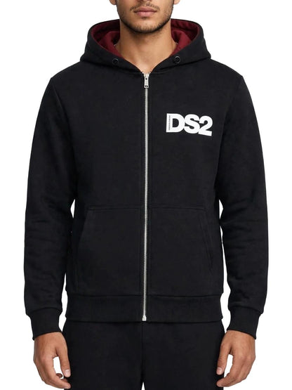 Ds2 Felpa Uomo F62a369 Nero bordeaux