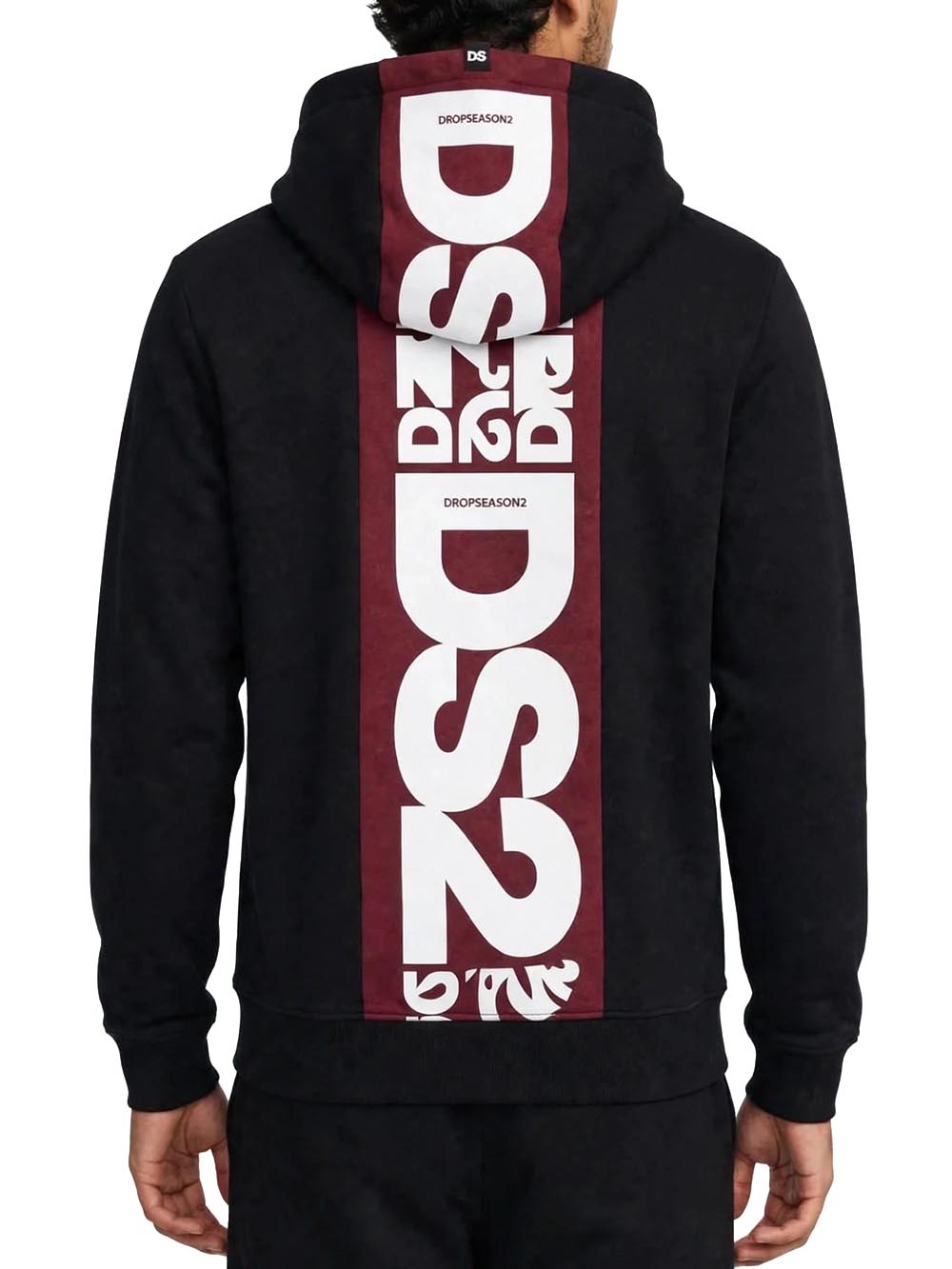 Ds2 Felpa Uomo F62a369 Nero bordeaux