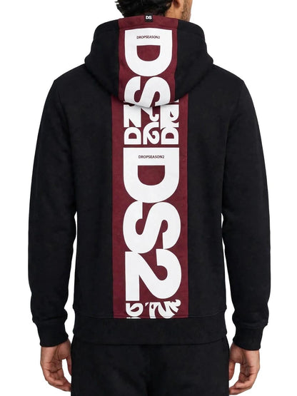 Ds2 Felpa Uomo F62a369 Nero bordeaux