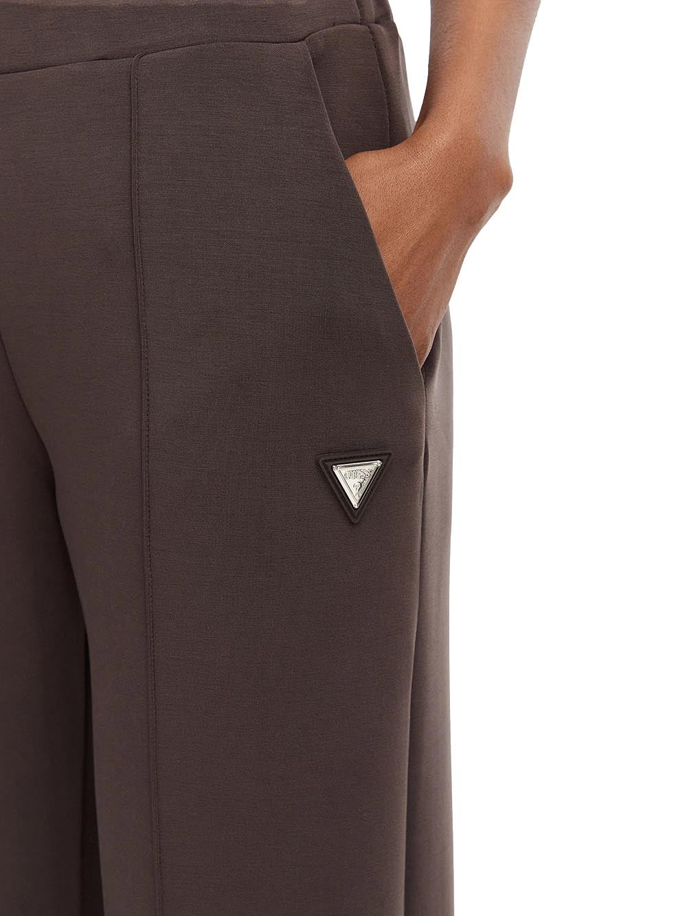 OLYMPE STRAIGHT PANTS Guess Pantalone Donna V6yb18 K4315 Marrone