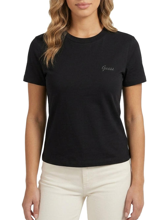 CHARA SS TEE Guess T-shirt Donna V6yi02 K4259 Nero