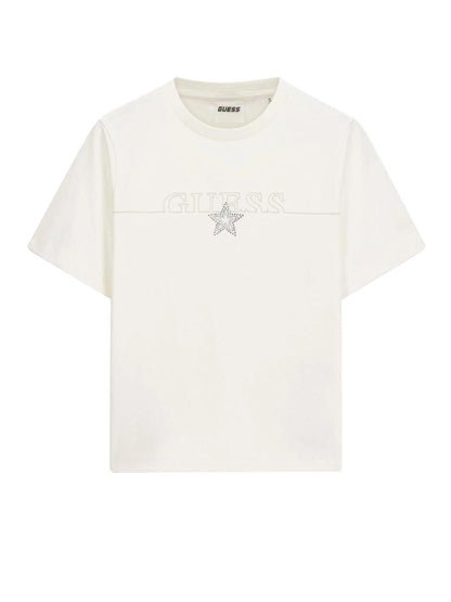 AGENA SS T-SHIRT Guess T-shirt Donna V6yi05 K4272 Vaniglia