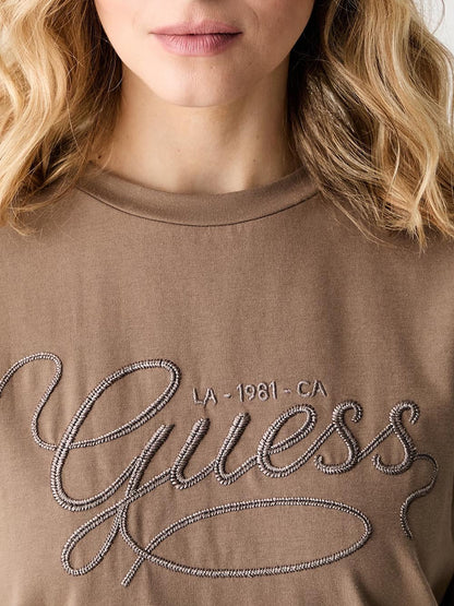 SYRMA CN SS T-SHIRT Guess T-shirt Donna V6yi17 K4319 Marrone