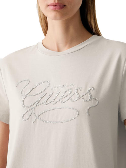 Guess T-shirt Donna V6yi17 K4319 Panna