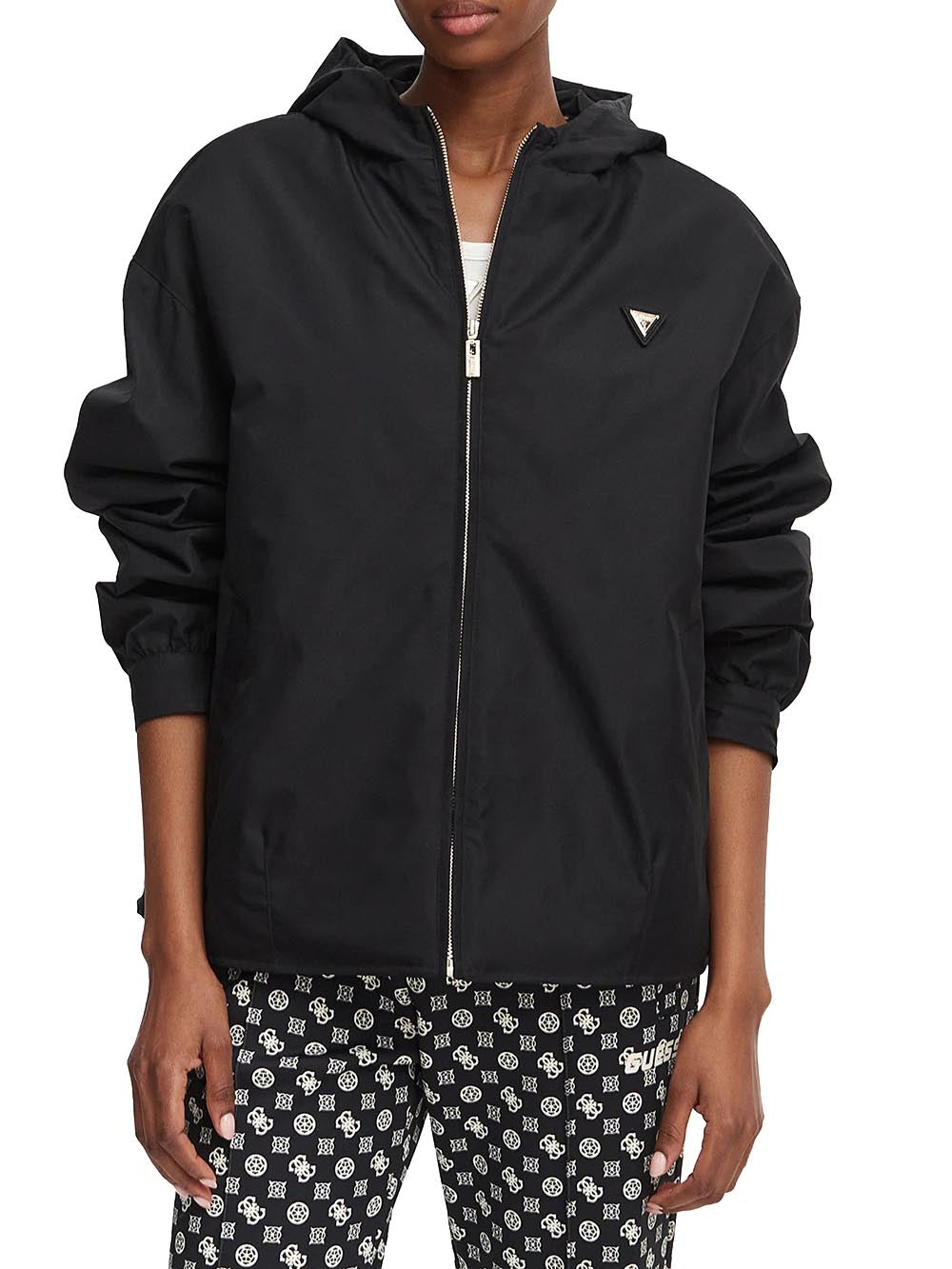OLYMPE ZIPPED HOODIE JACKET Guess Giubbino Donna V6yl11 W2871 Nero